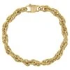 Unknown 18k Yellow Gold Woven Textured Interlocking Cable Link Bracelet W/ Large Clasp