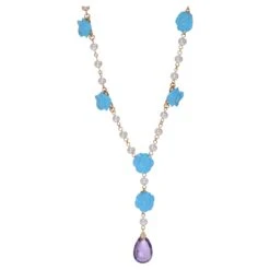 Mimi Milano Grace 18k Rose Gold, Amethyst, Diamond & Pearl Necklace