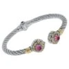 Konstantino S. Silver & 18k Gold, Tourmaline & Diamond Cuff Bracelet