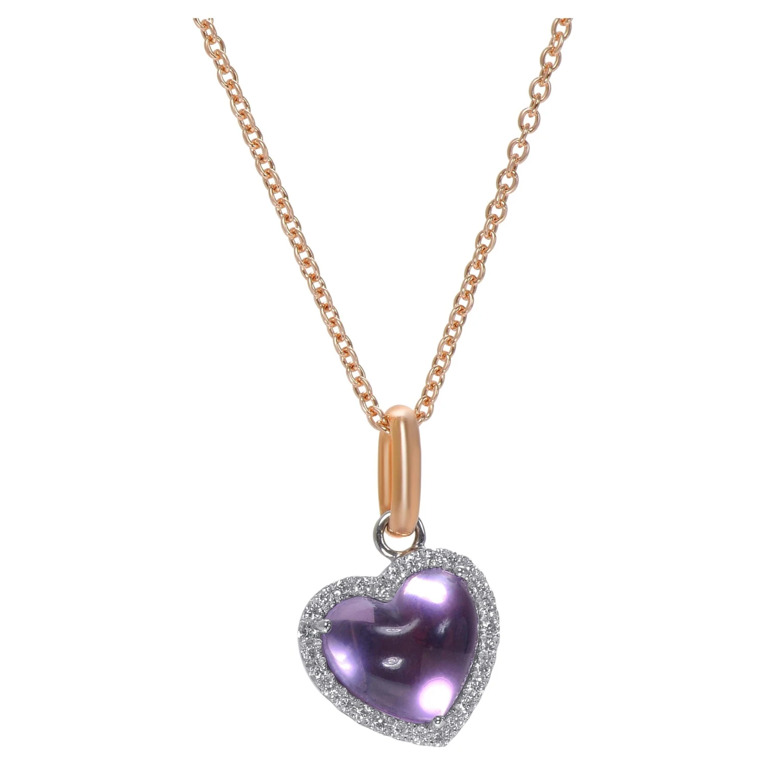 Mimi Milano Juliet 18k Rose & White Gold, Amethyst & Diamond Necklace 3 Mimi Milano Juliet 18k Rose & White Gold, Amethyst & Diamond Necklace