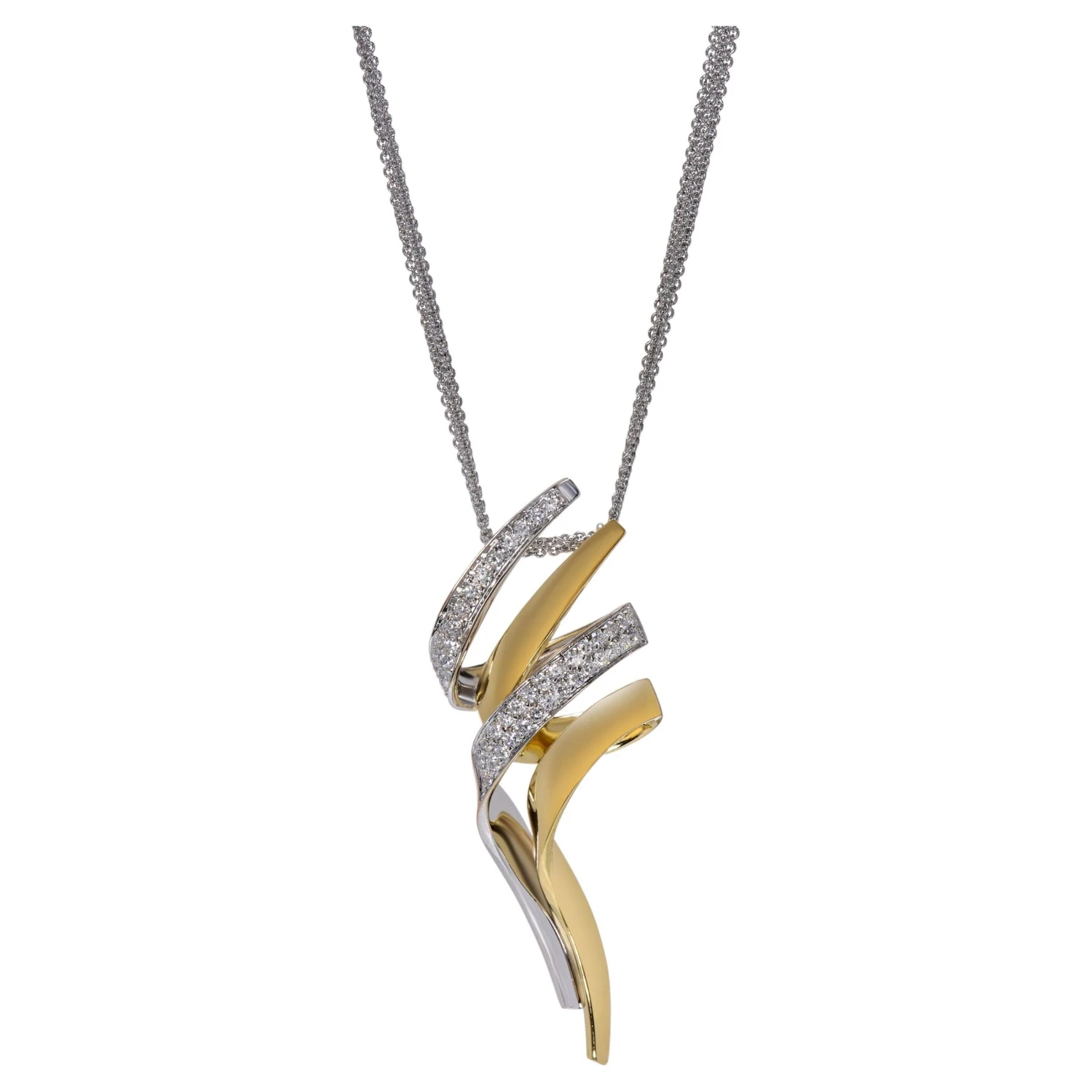 Piero Milano 18k Yellow Gold And 18k White Gold Diamond Necklace 3 Piero Milano 18k Yellow Gold And 18k White Gold Diamond Necklace
