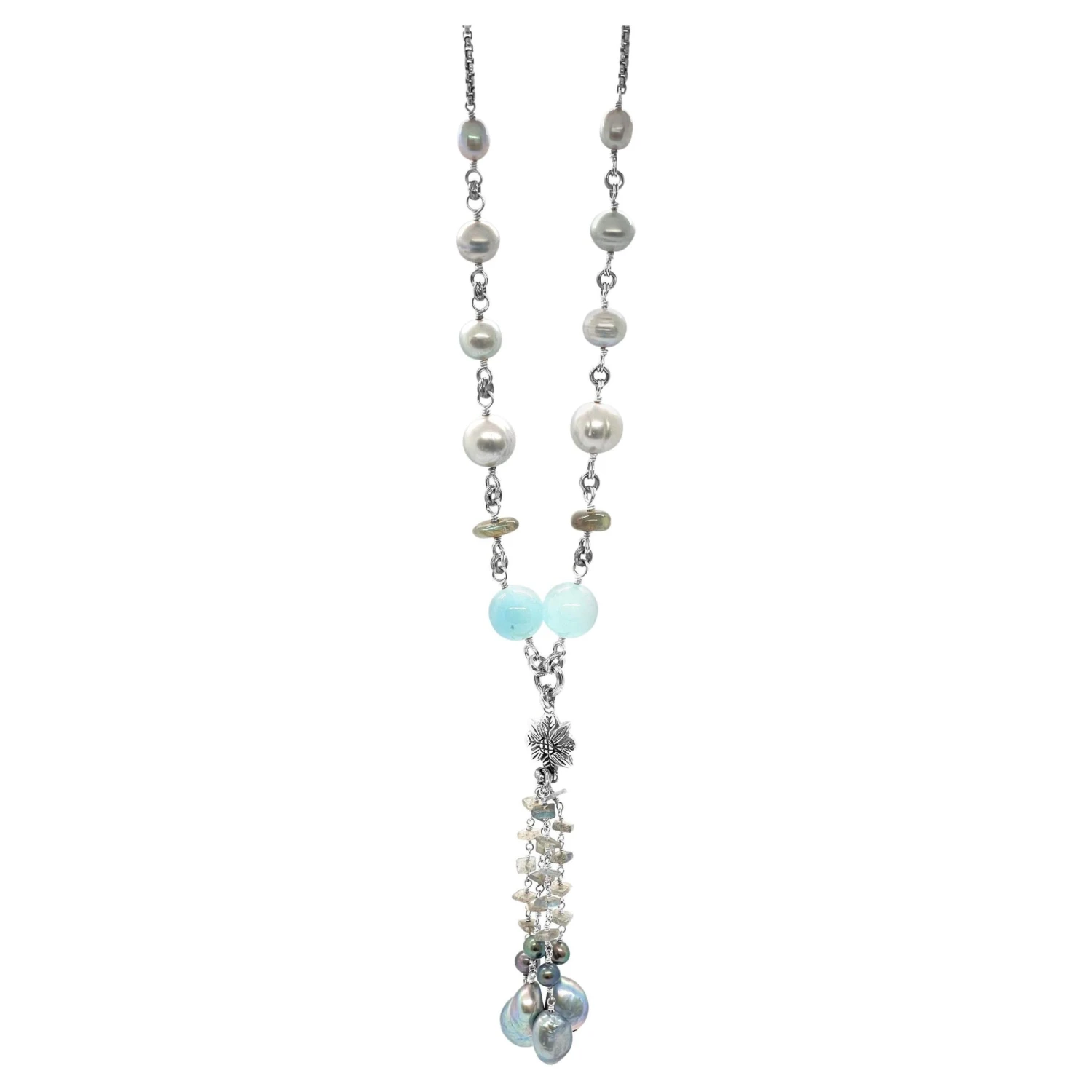 Stephen Dweck Terraquatic Sterling Silver And Pearl Necklace 3 Stephen Dweck Terraquatic Sterling Silver And Pearl Necklace