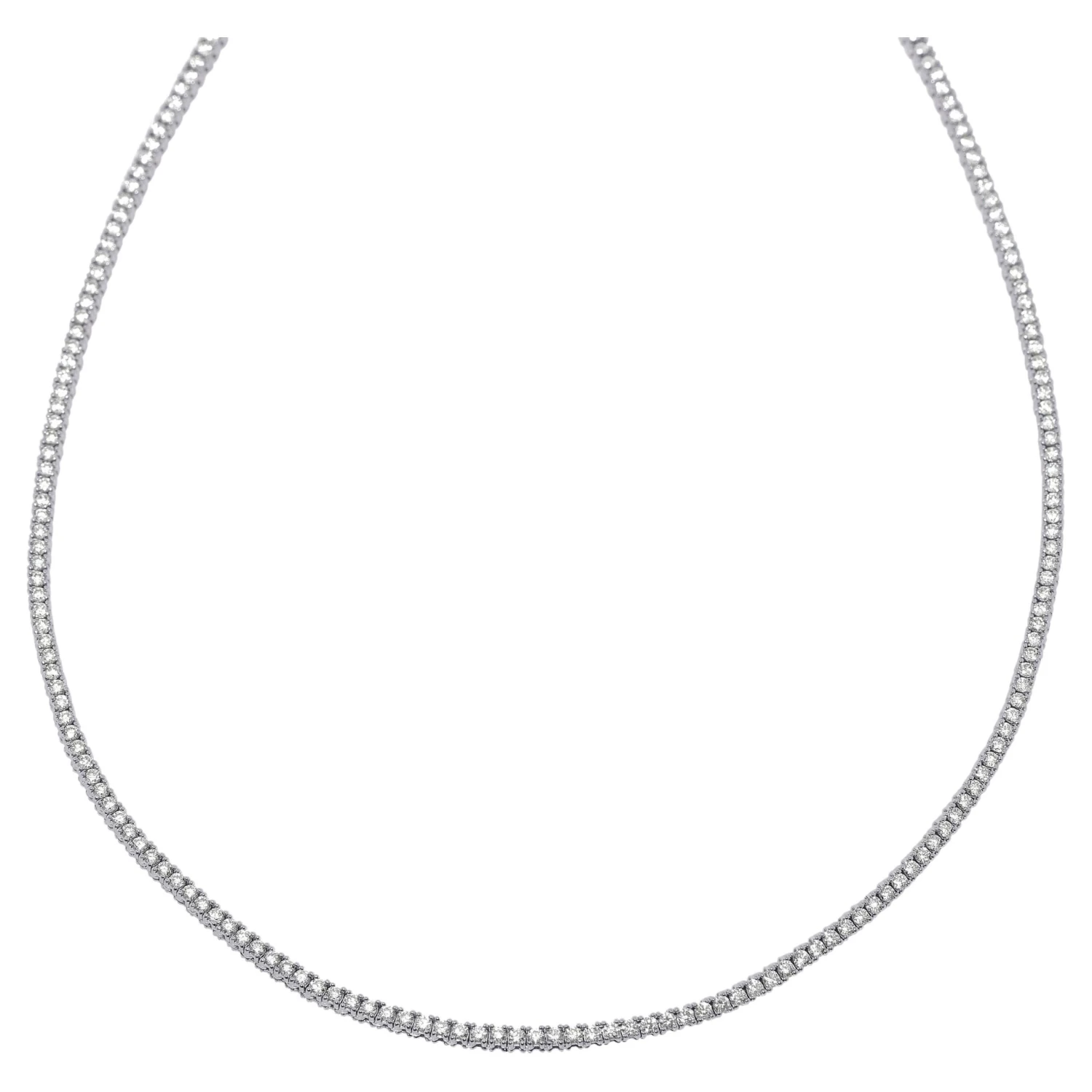 Tresorra 18k White Gold, Diamond 2.68 Carat Tw. Tennis Necklace 3 Tresorra 18k White Gold, Diamond 2.68 Carat Tw. Tennis Necklace
