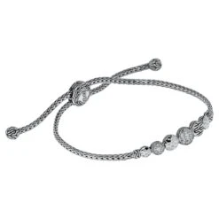 John Hardy Dot Sterling Silver & Diamond Pull-Through Bracelet