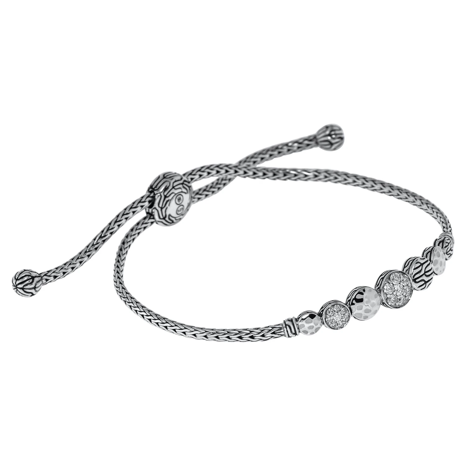 John Hardy Dot Sterling Silver & Diamond Pull-Through Bracelet 3 John Hardy Dot Sterling Silver & Diamond Pull-Through Bracelet