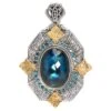 Konstantino Sterling Silver & 18k Yellow Gold, London Blue Topaz Pendant