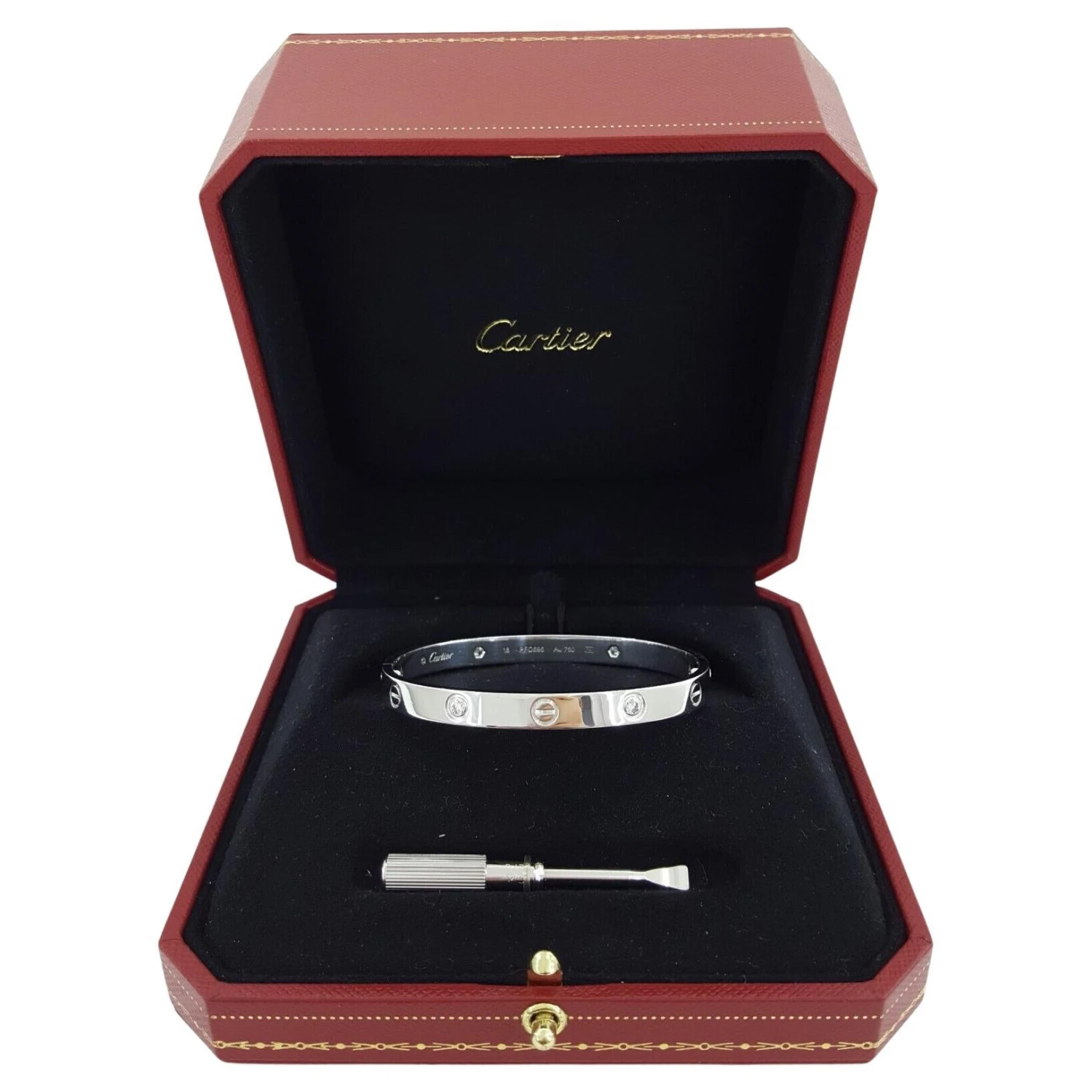 Cartier Love 4 Diamonds 18 Carat White Gold Bracelet 5 Cartier Love 4 Diamonds 18 Carat White Gold Bracelet – Image 3