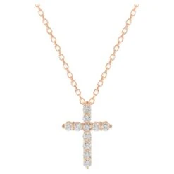 Tresorra 18k Rose Gold Diamond 0.29 Carat Tw. Cross Pendant