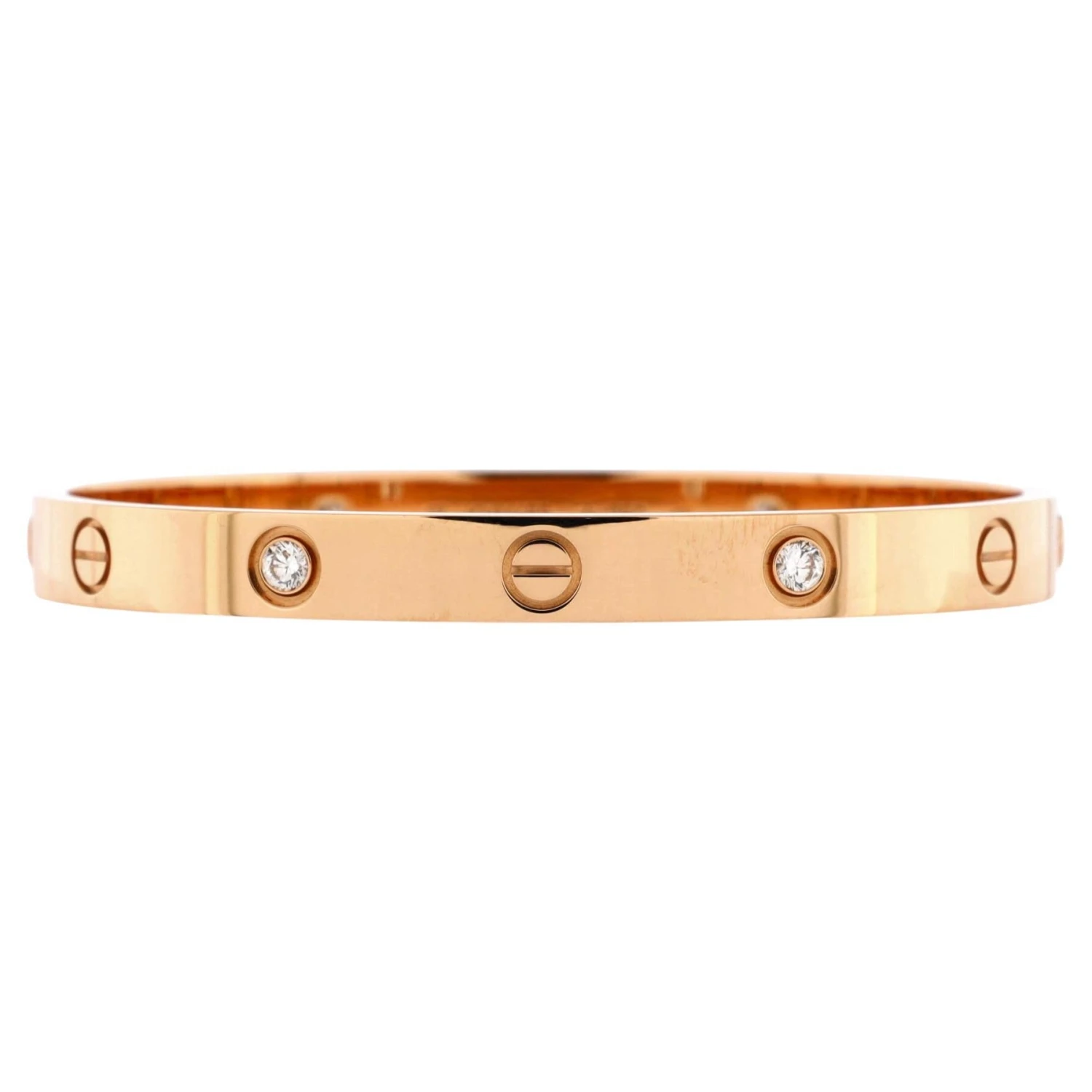 Cartier Love 4 Diamond Bracelet 18K Rose Gold With Diamonds 3 Cartier Love 4 Diamond Bracelet 18K Rose Gold With Diamonds