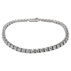 Cartier Essential Lines Round Diamond Tennis Bracelet 18 Karat White Gold Box