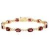 Unknown Natural Pink Tourmaline And Diamond Tennis Bracelet 8.75 Carats 14k Yellow Gold