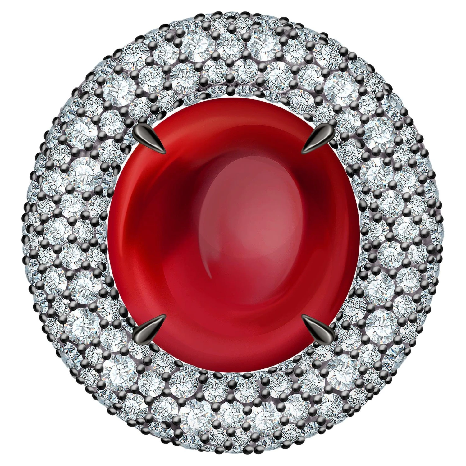 13 Carat Natural Tourmaline Rubellite Diamonds 18 Karat Black Gold Ring By D&A 3 13 Carat Natural Tourmaline Rubellite Diamonds 18 Karat Black Gold Ring By D&A