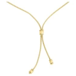 Alberto 14k Yellow Gold Structured Lariat Bead Necklace