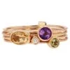 Unknown Modern Fine Stones Rose Gold Four Rings