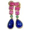 Bochic “Capri”, Ruby, Sapphire & Emerald Drop Earrings Set In 22 Gold & Silver -Mode Bijouterie Magasin j 19391522 1684954678058 bg processed