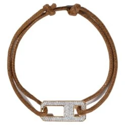 Dna Medium Pave Diamond Bracelet In 18k White Gold