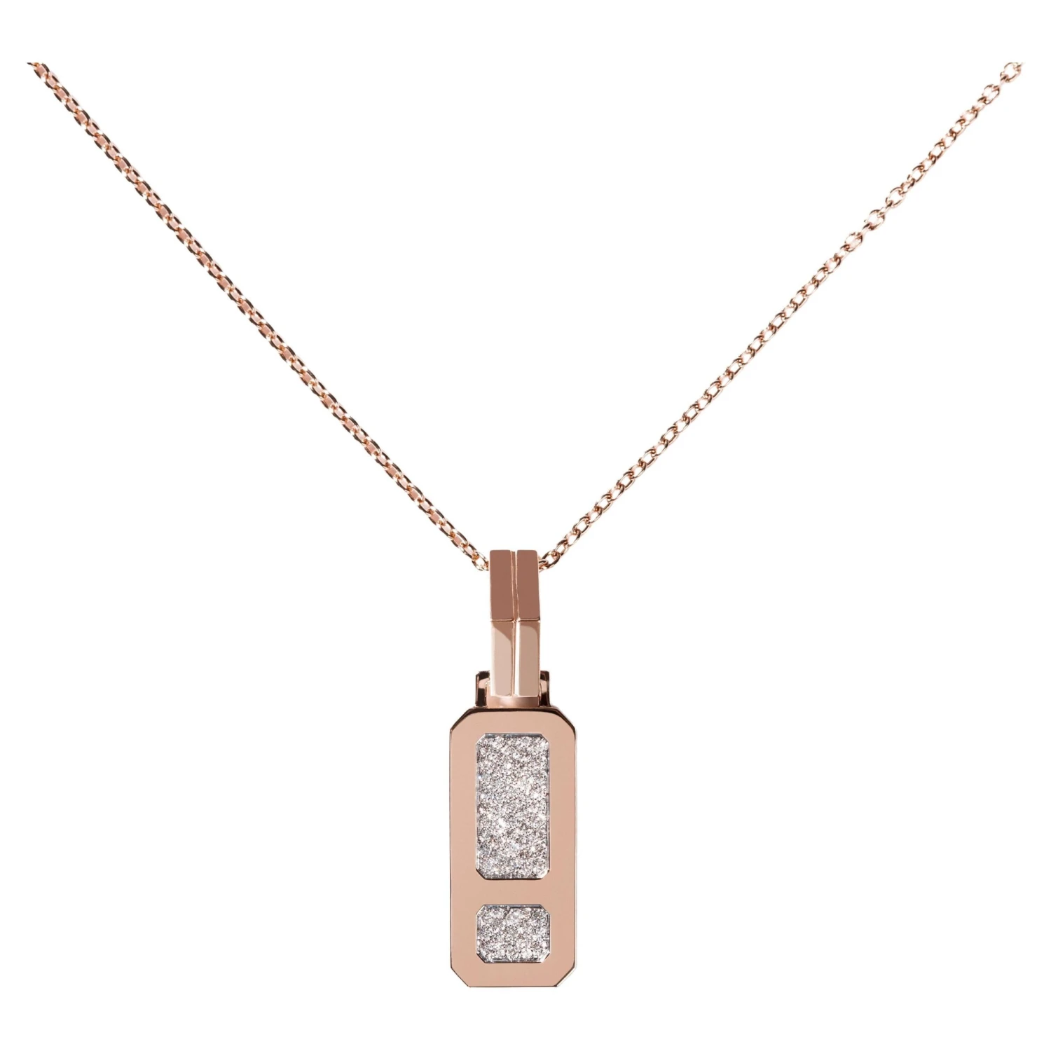 DNA Full Diamond Necklace In 18k Pink Gold 3 DNA Full Diamond Necklace In 18k Pink Gold
