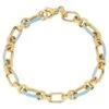 Alberto Round Oval Mixed Link Light Blue Enamel Bracelet 14k Yellow Gold -Mode Bijouterie Magasin j 19402982 1686067375805 bg processed