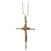 Unknown 18k Yellow Gold Plated On Silver Wire Cross Pendant By Vannesa Tasani