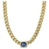 Unknown Oval Sapphire Diamond Pave 18 Karat Yellow Gold Necklace 1 Unknown Oval Sapphire Diamond Pave 18 Karat Yellow Gold Necklace -Mode Bijouterie Magasin j 19422212 1685221570631 bg processed