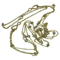 1.38 Carat Three-Row Chain 21 Fullcut Diamonds Amazing Decorative Italian Style