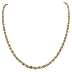 Unknown 14 Karat Yellow Gold Solid Heavy Long Rope Chain Necklace