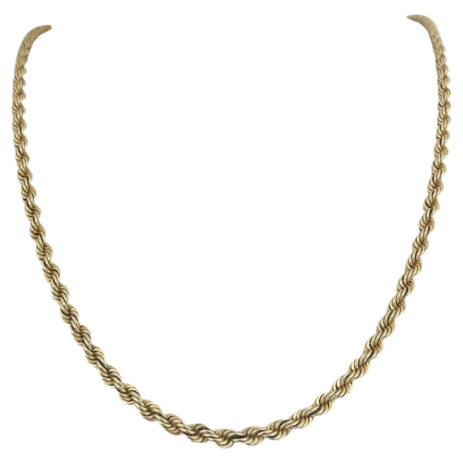 Unknown 14 Karat Yellow Gold Solid Heavy Long Rope Chain Necklace 3 Unknown 14 Karat Yellow Gold Solid Heavy Long Rope Chain Necklace