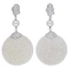 Unknown 18 Karat White Gold Diamond South Sea Pearl Stingray Chandelier Earrings