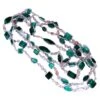 Unknown 18.50 Carat Natural Emeralds Diamonds Yard Necklace 14 Karat