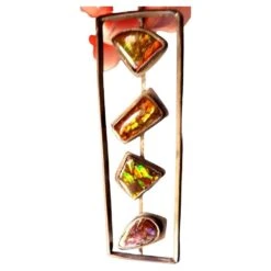 Canadian Ammolite Silver Ladder Pendant