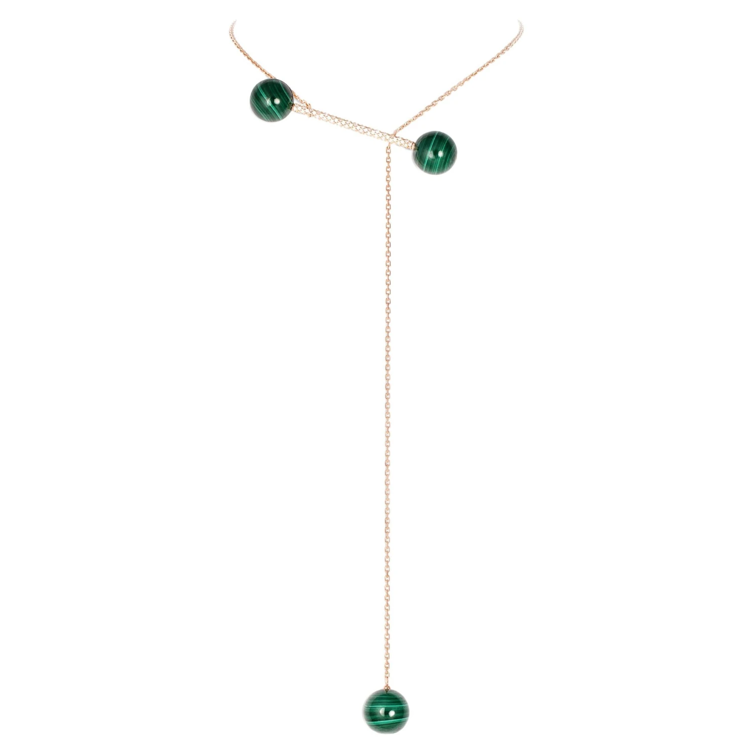 MALACHITE Diamonds Rose Gold Necklace 3 MALACHITE Diamonds Rose Gold Necklace