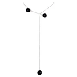 BLACK JADE Diamonds White Gold Necklace