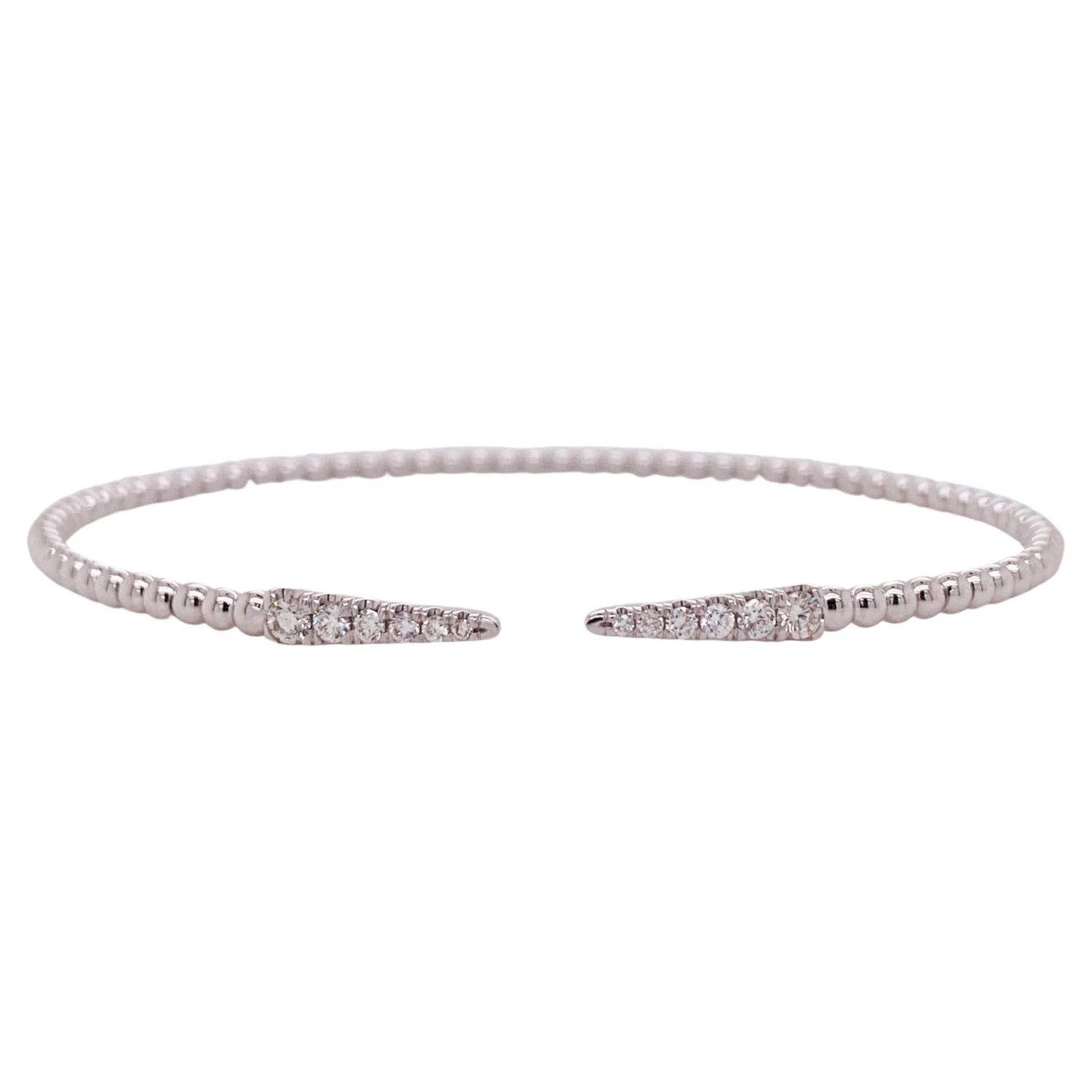 Diamond Spike Bracelet Flexible Cuff Bangle, .26 Carats BG4216-62W45JJ LV 14kt 3 Diamond Spike Bracelet Flexible Cuff Bangle, .26 Carats BG4216-62W45JJ LV 14kt