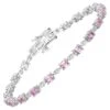 Unknown Natural Pink Sapphire And Diamond Tennis Bracelet 4.50 Carats 14k White Gold -Mode Bijouterie Magasin j 19437892 1685471917267 bg processed