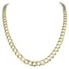 Unknown 14 Karat Yellow Gold Solid Heavy Long Curb Link Chain Necklace, Italy