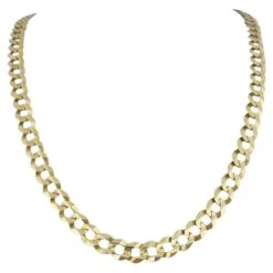 Unknown 14 Karat Yellow Gold Solid Heavy Long Curb Link Chain Necklace, Italy