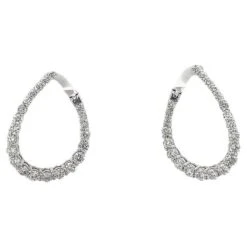 Round Diamonds 2.55 Carat Set In 14K White Gold Lever Back Earrings