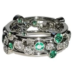 Tiffany & Co. Emerald And Diamond Bubbles Band