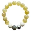 Yellow Calcite Beaded Bracelet Silver Semi Precious Natural