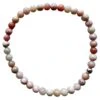Pink Opal Heart Chakra Beaded Bracelet Natural Semi Precious Gem Silver