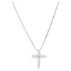 Unknown 18k White Gold Diamond Cross Necklace