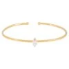 0.47 Carat Solitaire Diamond Bangle Bracelet 18 Karat Yellow Gold Fine Jewelry