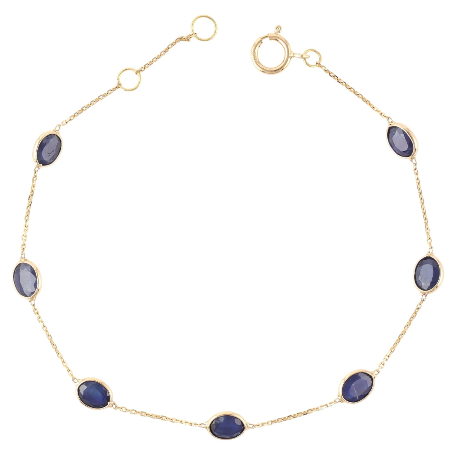 3.1 Carat Sapphire Chain Tennis Bracelet In 18k Gold 3 3.1 Carat Sapphire Chain Tennis Bracelet In 18k Gold