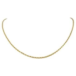 Unknown 24 Karat Pure Yellow Gold Thin Twisted Nugget Style Chain Necklace