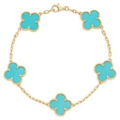 Van Cleef & Arpels Turquoise Vintage Alhambra Bracelet VCARA4200