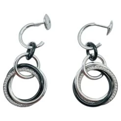 Cartier Trinity Earrings Diamond/White Gold/Ceramic