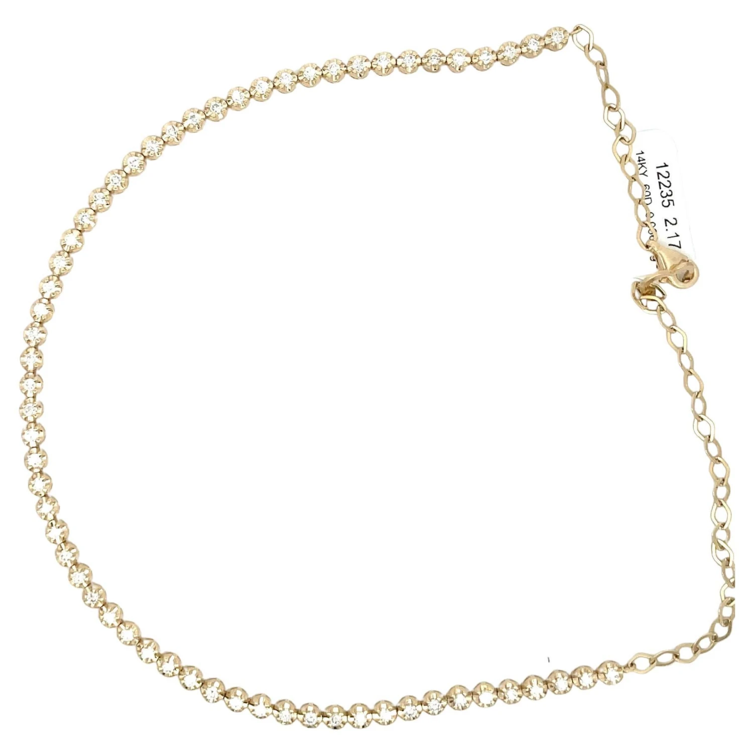 Illusion Setting Diamond Choker Necklace 2.13 Carats 14 Karat Yellow Gold 4 Illusion Setting Diamond Choker Necklace 2.13 Carats 14 Karat Yellow Gold – Image 2