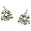 Unknown Diamond Round Brilliant Cut Stud Earrings .50ct 14k Yellow Gold 1/2 Carat