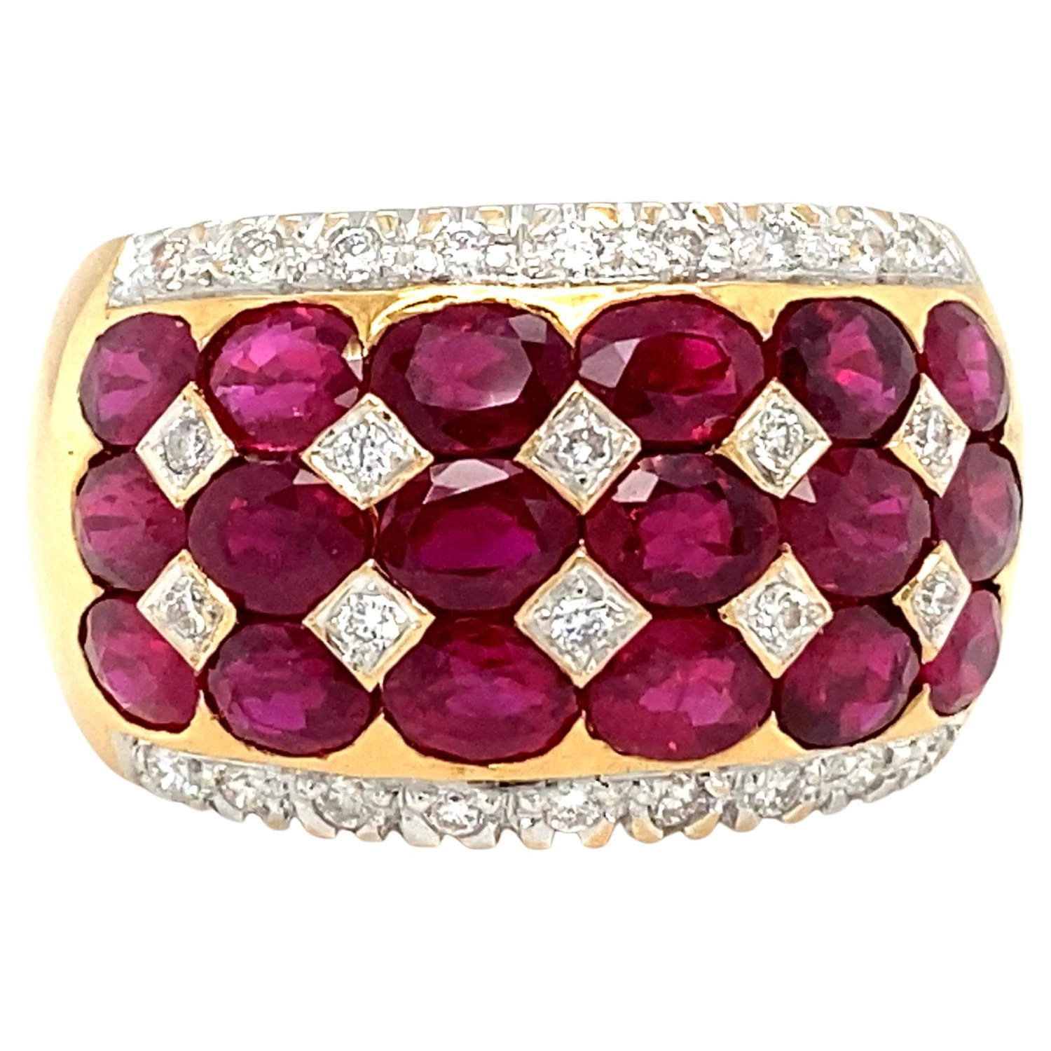 LE VIAN 2 Carat Total Oval Ruby And Diamond Band In 18 Karat Gold 3 LE VIAN 2 Carat Total Oval Ruby And Diamond Band In 18 Karat Gold
