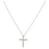 Unknown Ladies 14k White Gold Diamond Cross Pendant Necklace
